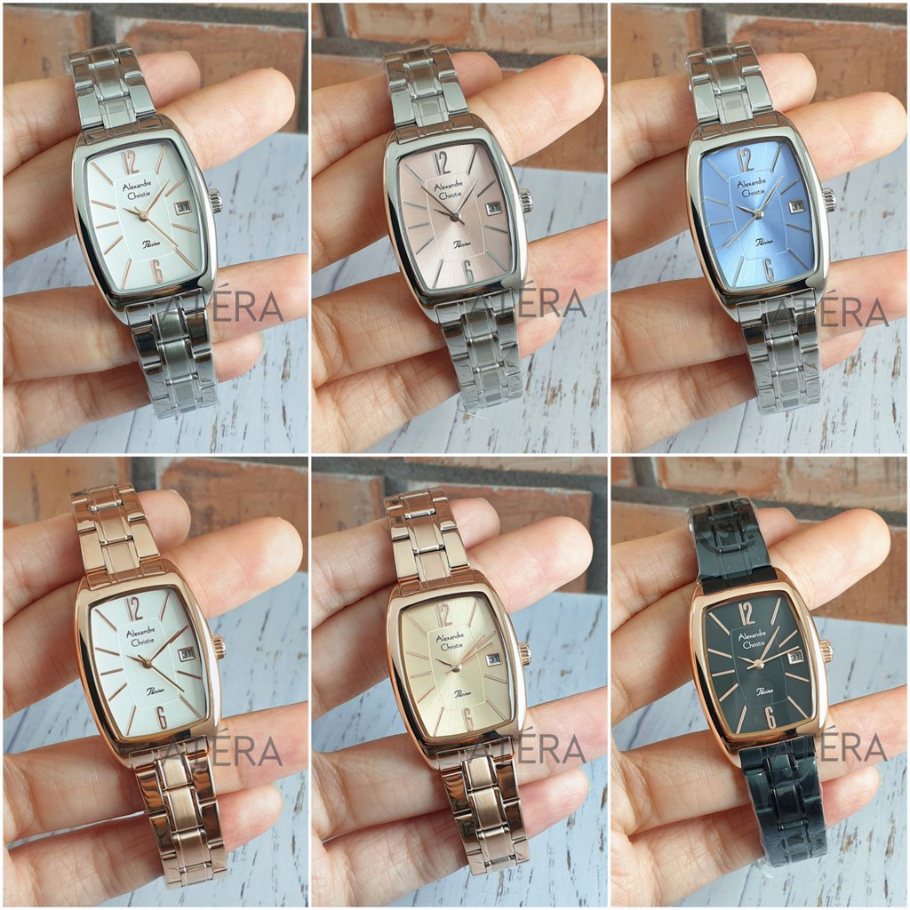 ALEXANDRE CHRISTIE AC 2456 WANITA ORIGINAL / JAM TANGAN CEWEK ALEXANDER AC2456 KOTAK RANTAI ROSEGOLD