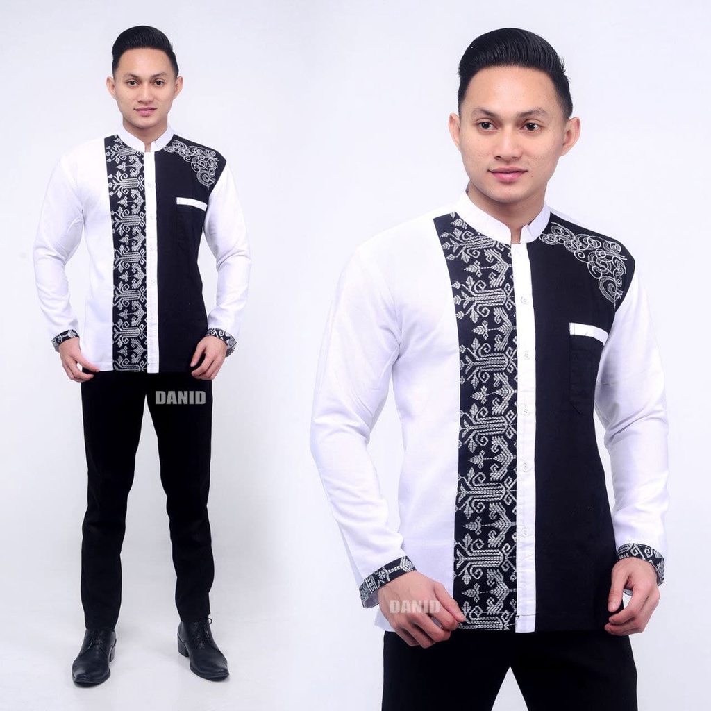 Baju Koko Bordil modern kombinasi Batik Lengan panjang-Terbaru dan paling di Cari Terlaris