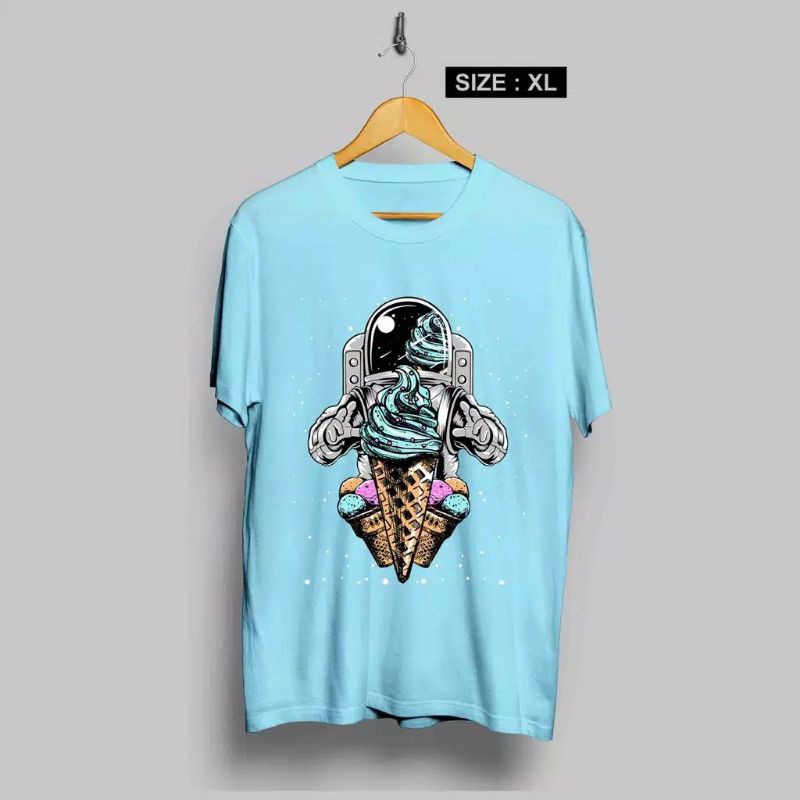 Fourfashion Kaos Pria Kaos Distro XL ASTRONOT ICE CREAM Blue CN782