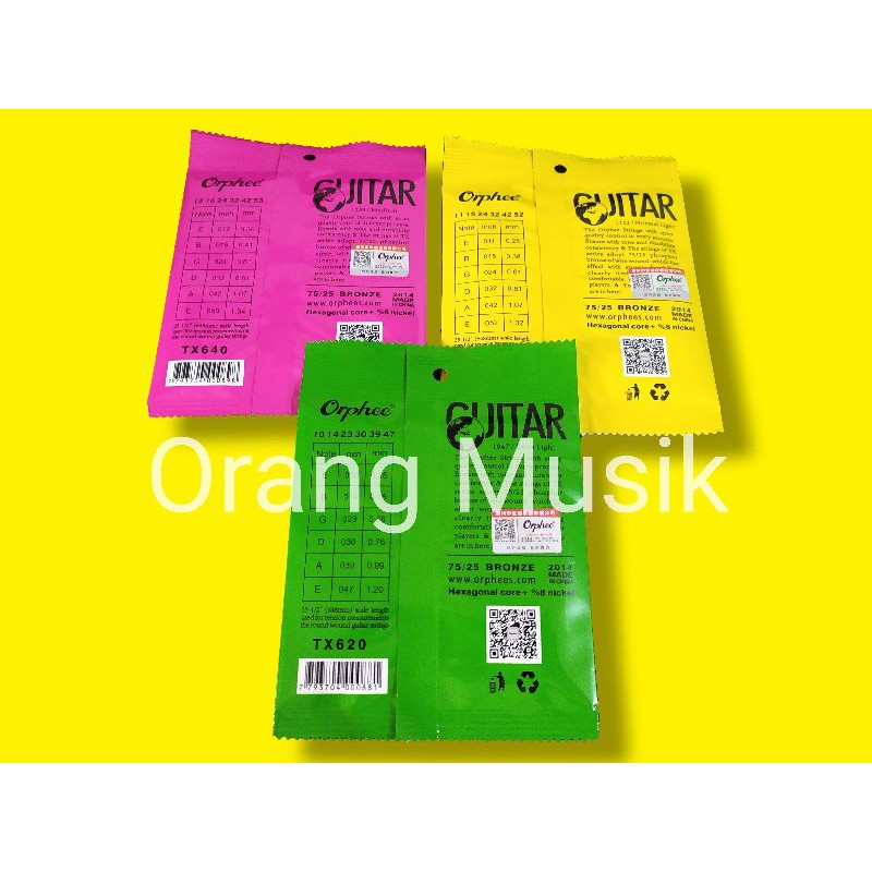 Senar Gitar Akustik Orphee Ukuran 010 011 012 Import - Senar Orphee TX620 TX630 TX640