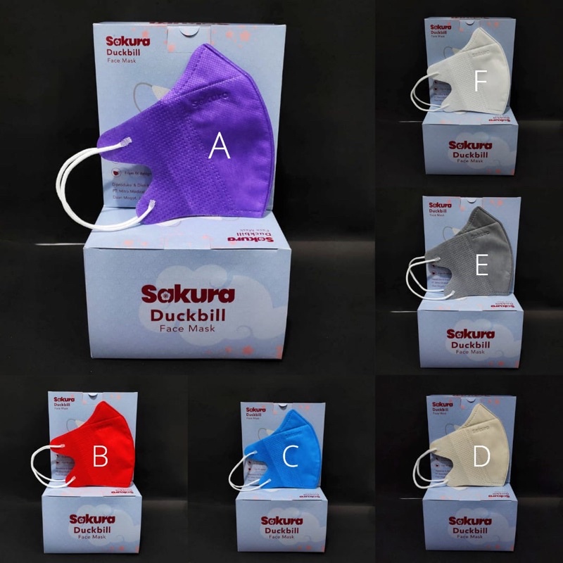 Masker Duckbill Sakura isi 50pcs berwarna