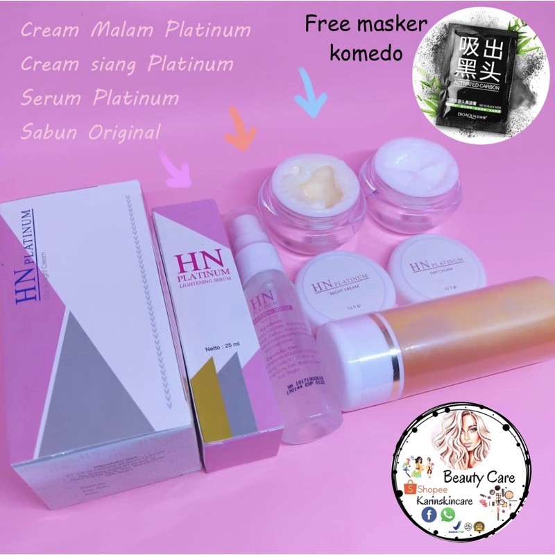 HN PLATINUM BPOM ASLI 100% (CREAM,SERUM,SABUN)