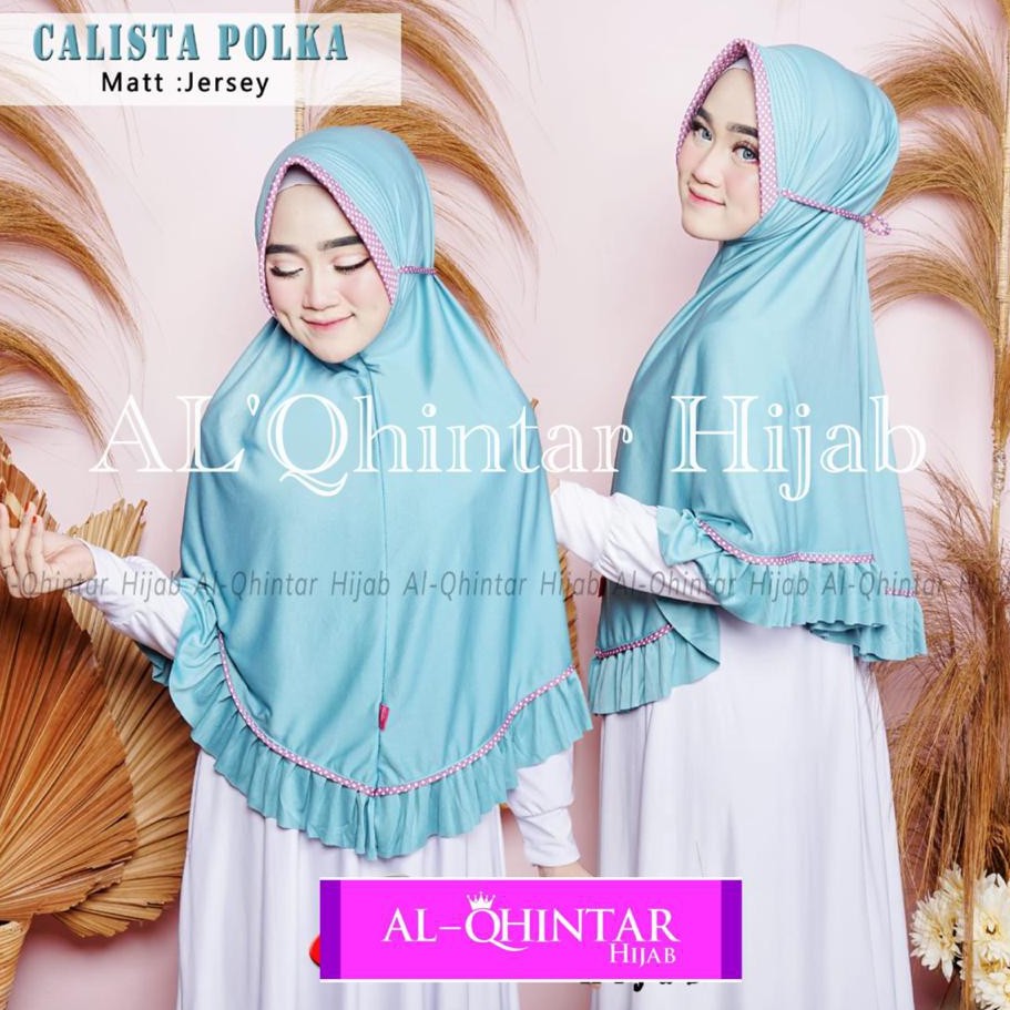 Daily Hijab Instant Calista Polka Jilbab Bergo Tali Jersey