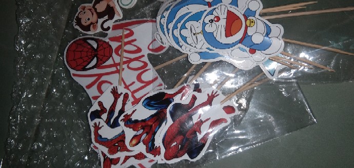 Topper Cake/cupcake, Hiasan Kue Ulang Tahun, Motif Spiderman