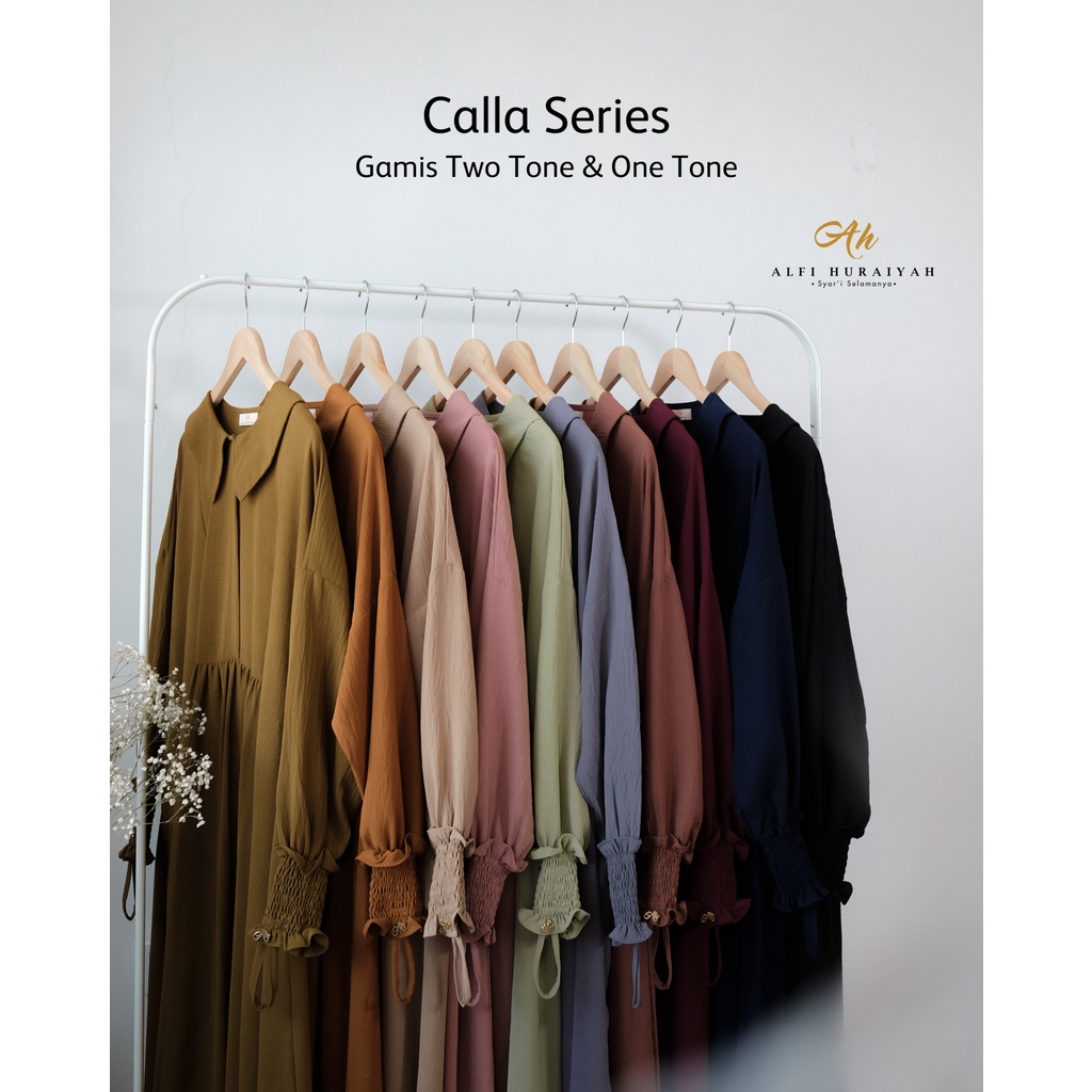 CALLA SERIES GAMIS TUNIK KHIMAR FK by ALFI HURAIYAH klambieakhwat BISA COD | bahan princess crinkle premium ironless tidak perlu setrika nyaman tidak gerah tunik set rok abaya khimar syari french khimar basic busui wudhu frienly manset kerut LD free size