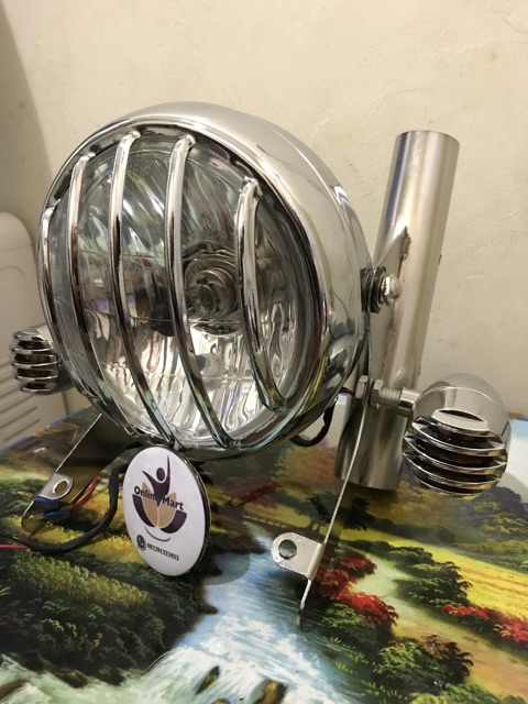 Lampu reflektor crome plus breket plus lampu sen