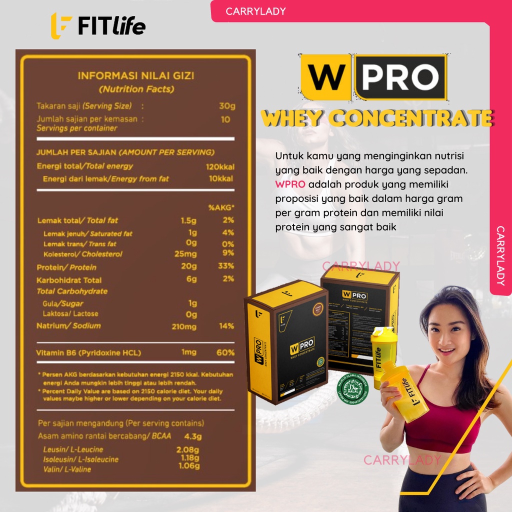 FITLIFE WPRO 10 SERVING BPOM WHEY PROTEIN 300 GRAM FIT LIFE W PRO 300GR SUSU FITNESS ON DIET ISOLATE