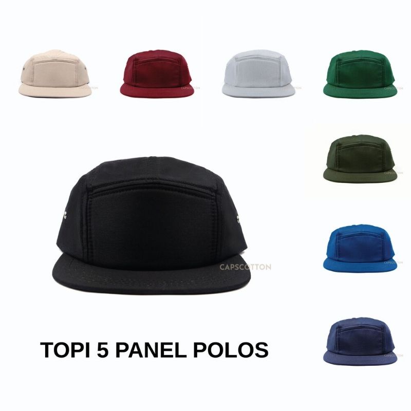 (TOPI POLOS) BASIC HAT 5 PANEL WHITE SAND PREMIUM