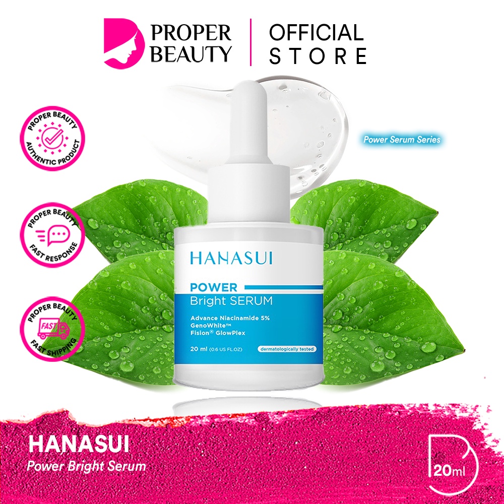 HANASUI Power Bright Serum Indonesia / Serum Wajah / Advance Niacinamide 5% GenoWhite Fision Glowpex 20ml / Mencerahkan Meratakan Warna Kulit Bercahaya Glowing Brightening Kusam Noda Hitam / Super Powerful Series / Skincare Face Care / Intense Treatment