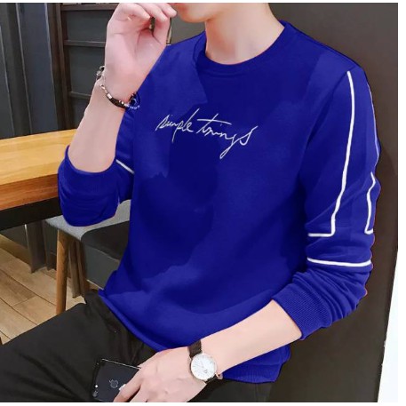 KAOSPRIA HEM ALISAN KAOSCOWOK PRIA KASUAL POLOS H27M6 BAJU KAOS POLOS NAVY BIRU DONGKER PRI