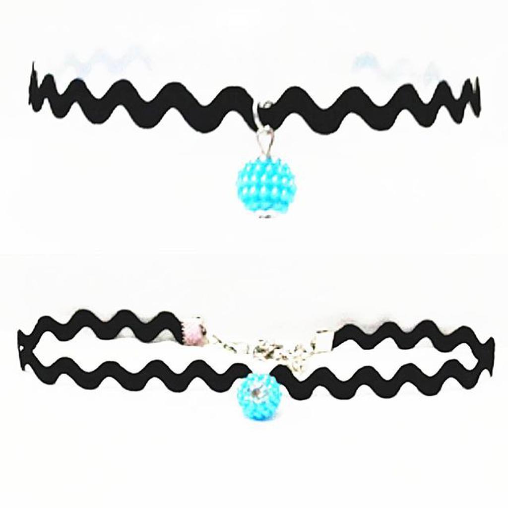 Zigzag Choker Necklace Blue Berry | Kalung Handmade