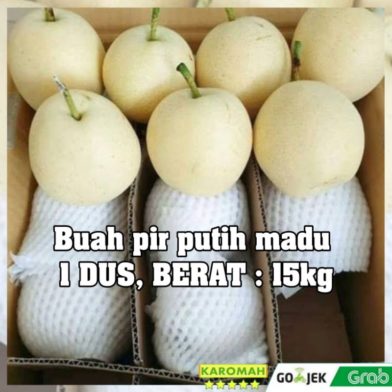 Buah pir madu 1 Dus besar 15 Kg lebih / Buah pir putih 1 Dus / Buah pear madu 1 Dus besar