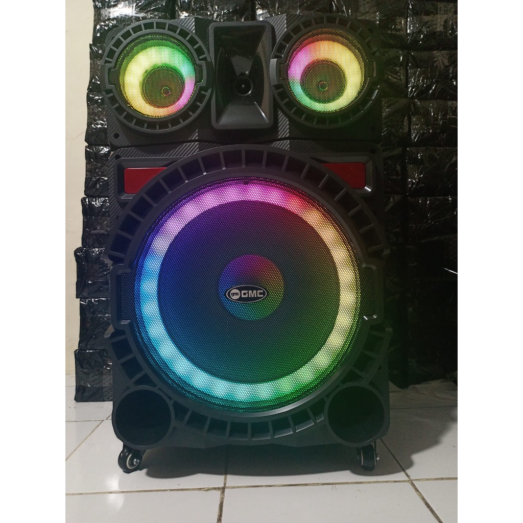 Jual Speaker Bluetooth Karaoke GMC 899K Free 2 Mic Wireless X Bass ...