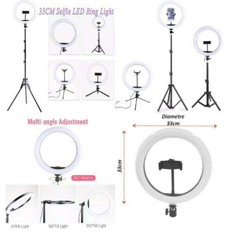 PAKET RING LIGHT 33CM KEKINIAN 3 MODE WITH TRIPOD 2.1M SERBAGUNA