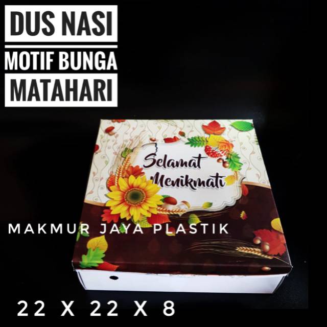 

[ DNM22 - BUNGA MATAHARI] KARDUS NASI MOTIF BUNGA MATAHARI UKURAN 22 X 22