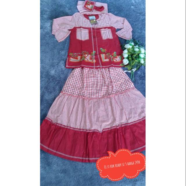 Baju dannis anak perempuan setelan rok size 5 bahan katun termurah terlaris
