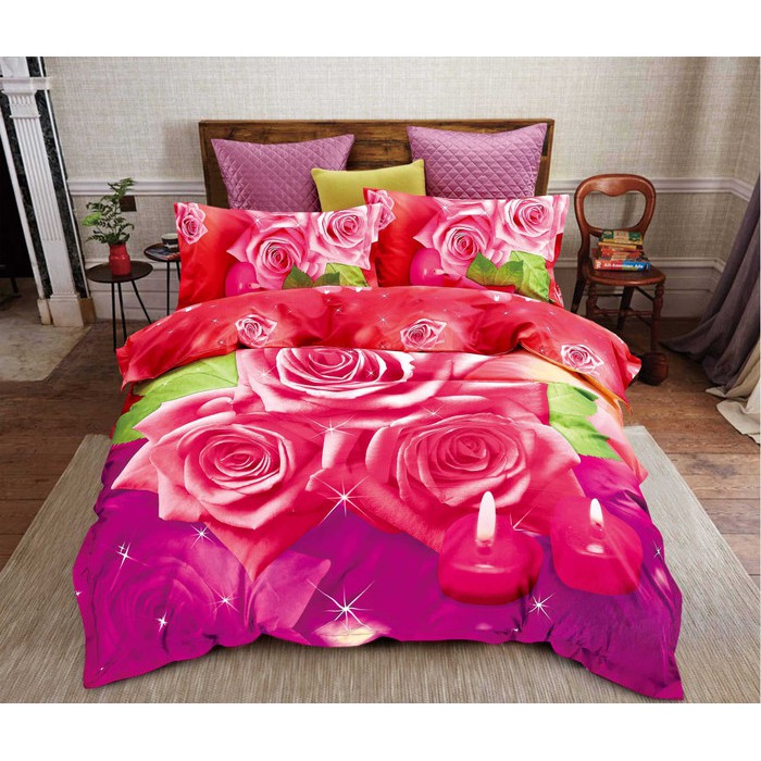 Bedcover Set Sprei Lavender Katun Jepang LV-8008 180x200x30 & BC 240