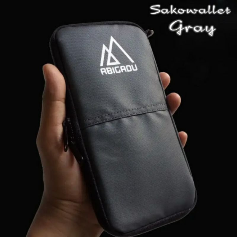 TAS HP/KARTU GANTUNGAN LEHER /hanging wallet/tas kalung GRAY WATEREPEREED | Abigadu
