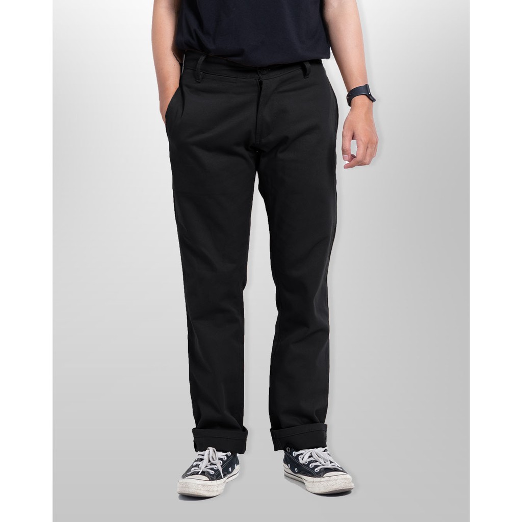 Morgen Slim Straight Chino Pants - Black