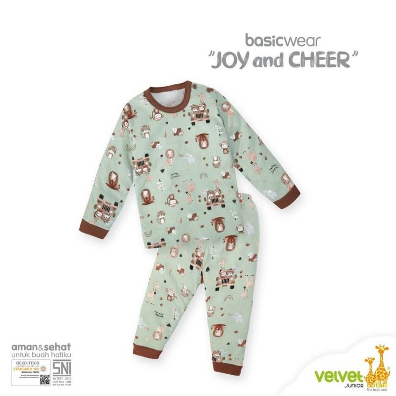 Piyama Velvet Junior Big Size Setelan Panjang Anak 2 3 4 5 6 7 8 9 10 Tahun Motif Terbaru Joy and Cheer