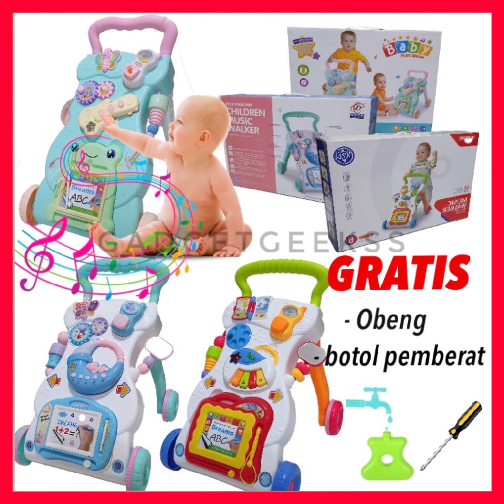 Baby Walker Push Walker Musical - Alat Bantu Jalan Bayi
