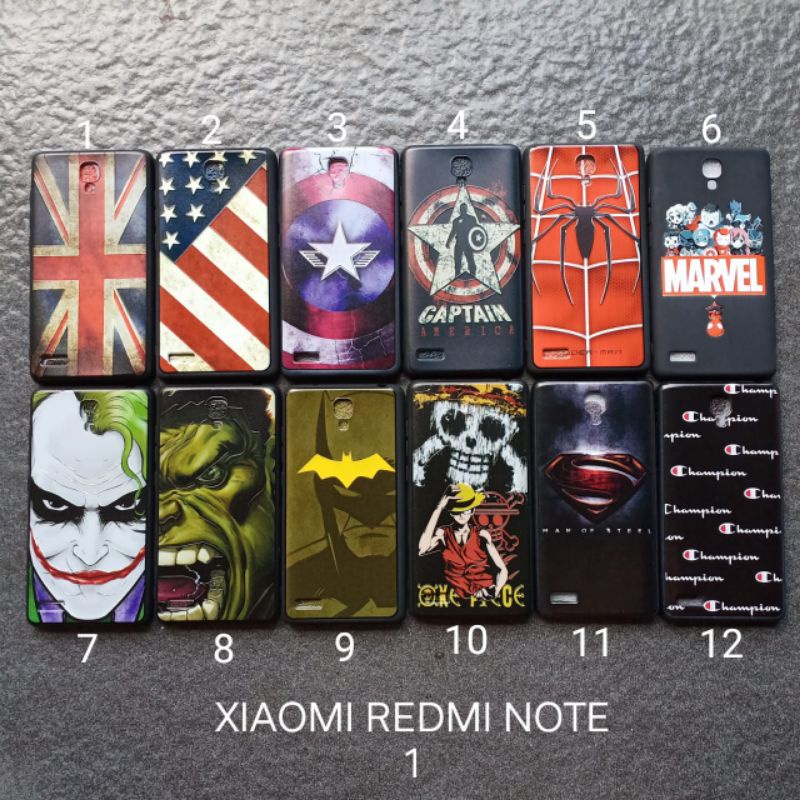 Case gambar Xiaomi Redmi Note 1 motif cowok ( 2 motif ) soft softcase softshell silikon cover casing kesing housing