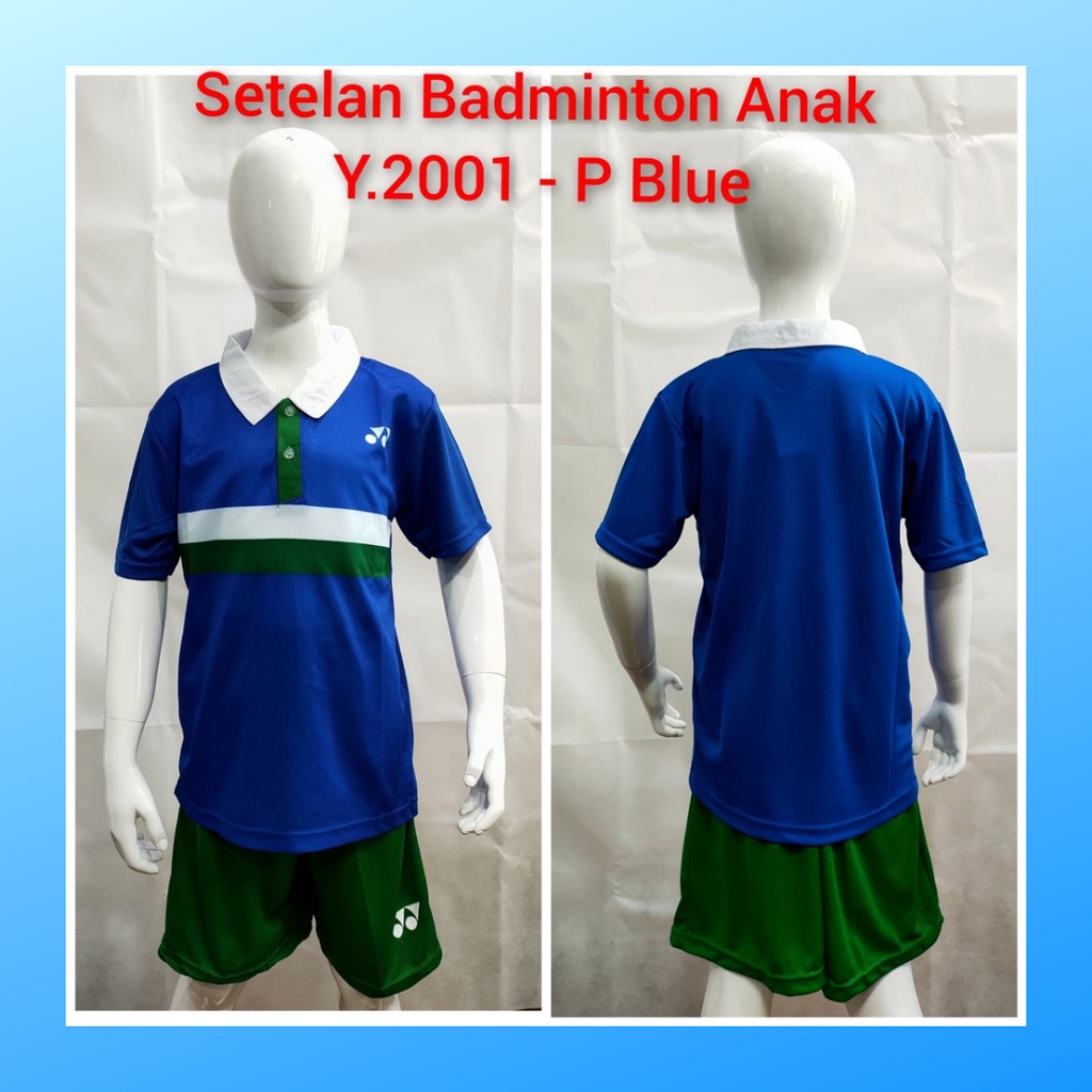 Kaos badminton anak jersey bulutangkis baju dan celana setelan t-shirt outfit seragam kostum olahraga pakaian apparel sports ST.Y2001 benhur polos