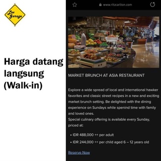 Jual Produk Terbaik] Voucher Makan Buffet Ritz Carlton Jakarta Kuningan