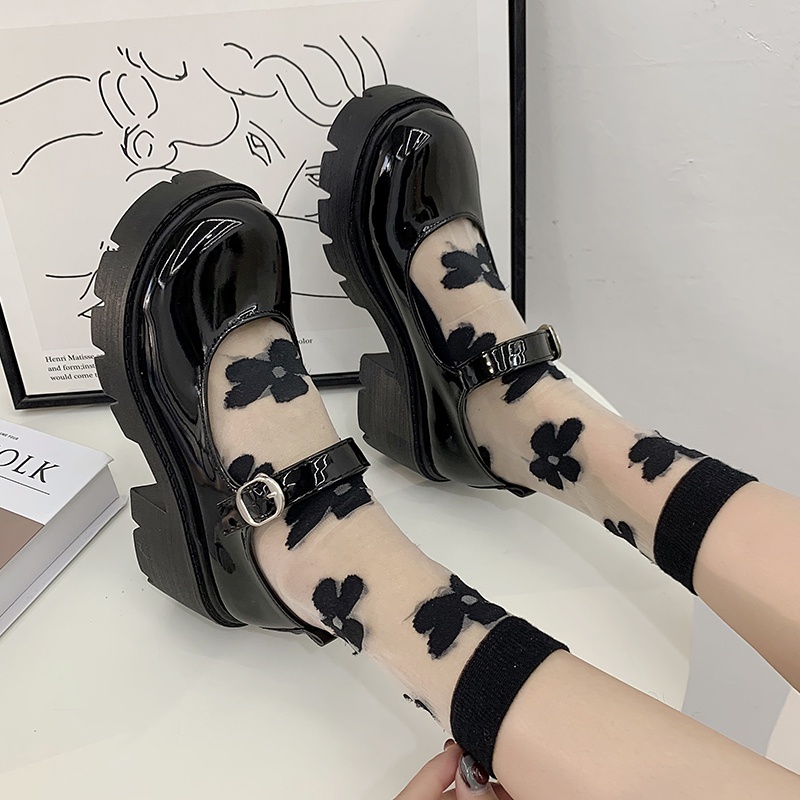 Sepatu retro Jepang Mary Jane tebal sepatu seragam Lolita perguruan tinggi JK