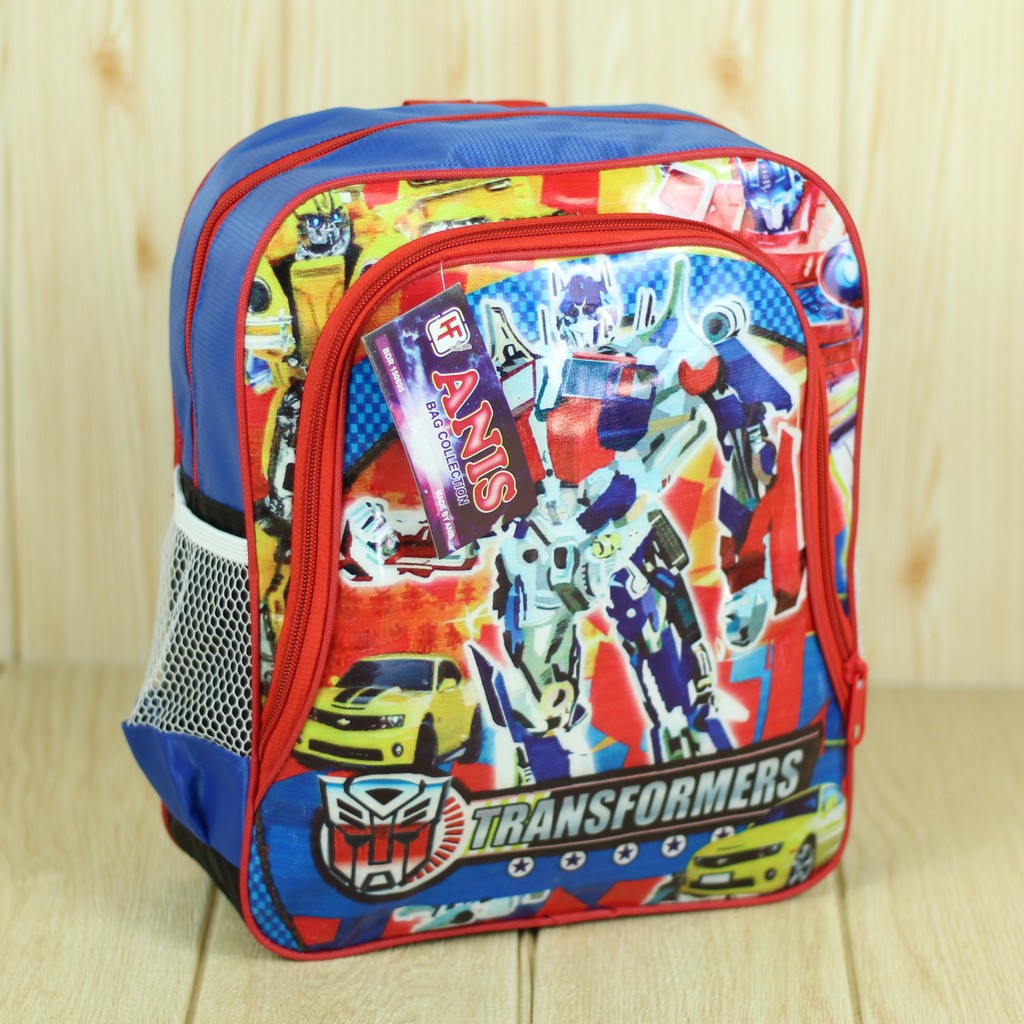 Tas Anak Mika Sedang Transformer Biru Ransel Sekolah Anak Laki Laki Bahan Polyester Halus Tebal Awet