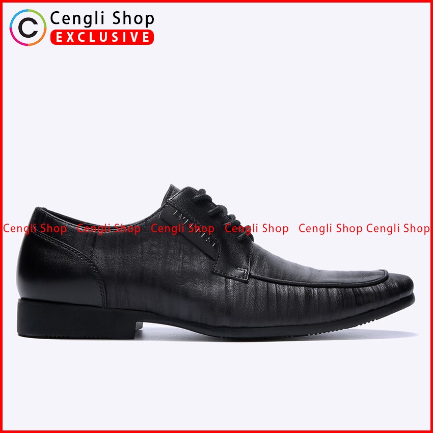 SEPATU FORMAL EVERBEST PRIA ORIGINAL PANTOFEL KULIT ASLI HITAM EM48