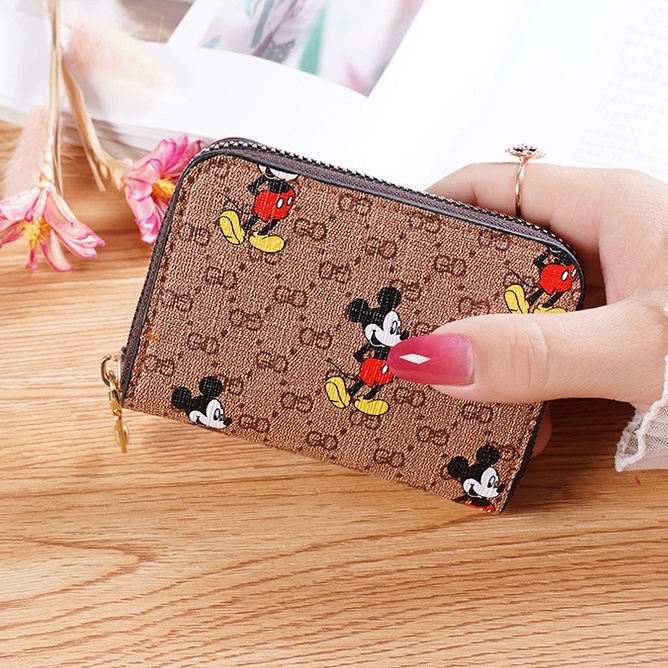 DOMPET ZIPPER WANITA KULIT SINTETIS WOMEN'S WALLET DOMPET MOTIF KARTUN PU MURAH DOMPET RESLETING COD Azgalery D47