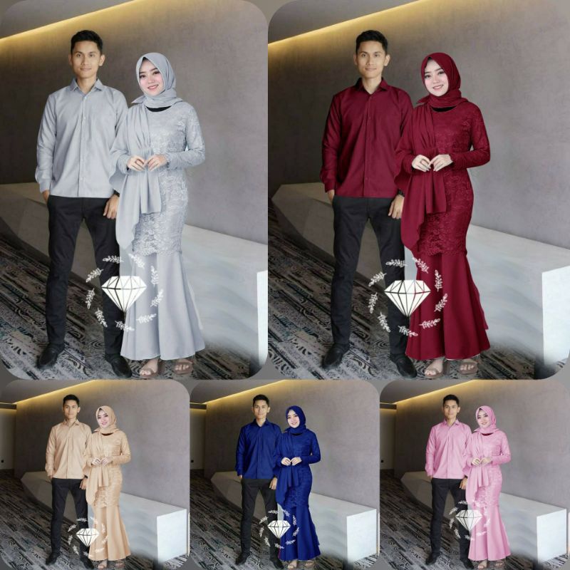 Gamis COUPLE CP NAYSILA MAXY GAMIS KEMEJA MOSCREPE BRUKAT