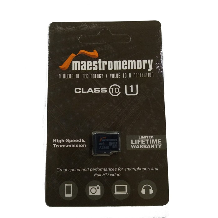 MicroSD 64GB Maestro Class 10 52MB/S Memory HP