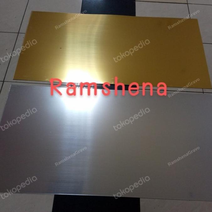 

[[COD]] gravoply/bahan name tag/silver&gold/60x120 tebal 1.5mm BERKUALITAS Kode 557