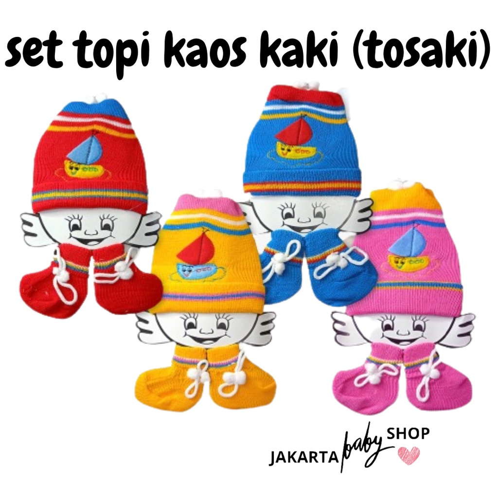 SET TOPI RAJUT DAN KAOS KAKI BAYI (TOSAKI) LUSIANA E 657000