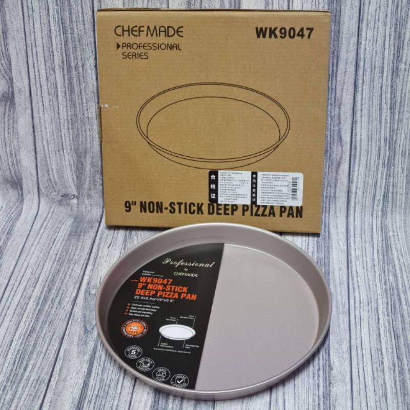 chefmade deep 9inch pizza pan wk9047 / loyang pizza non stick