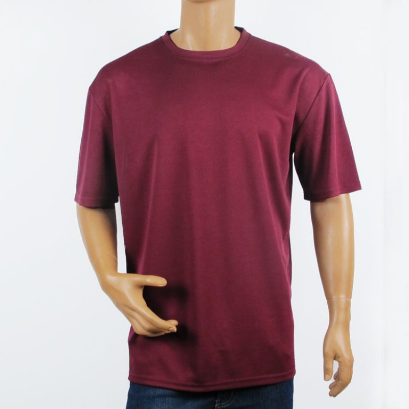 Baju Kaos Pakaian Polos Lengan Pendek Pria Cowok Laki laki-Maroon