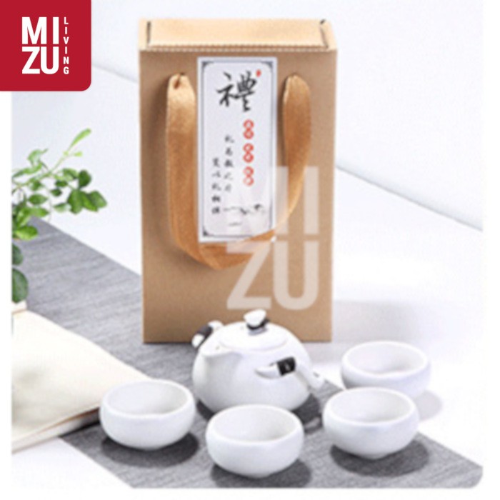 OOLONG Classic Chinese Tea Pot SET 4 Cups Ceramic With Gift Box Teko 4 Cangkir Teh Keramik