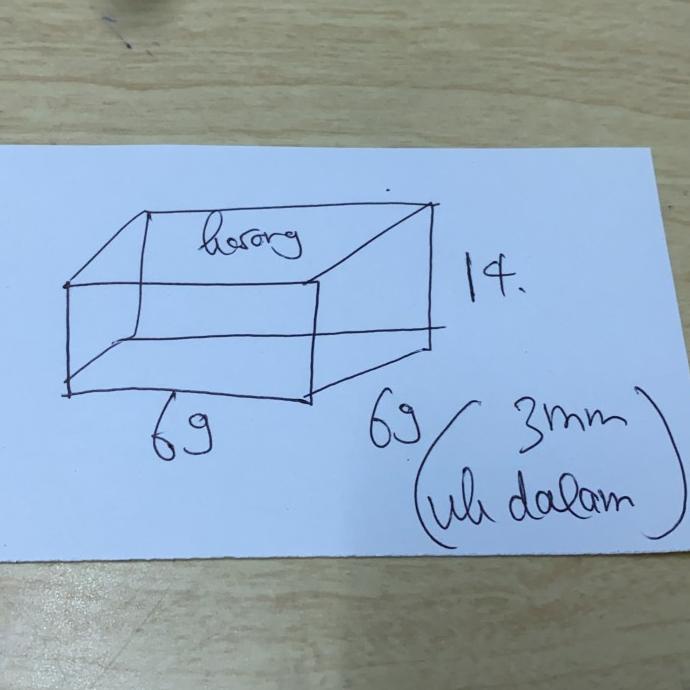 

Acrylic Bening Box 3Mm Atas Kosong Uk 69 X 69 X 14 Cm Uk Dalam