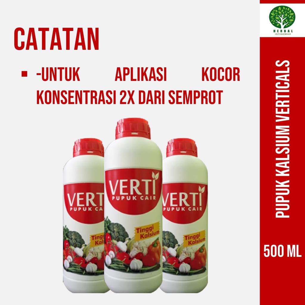 PUPUK KALSIUM SEMPROT PELEBAT CABE Verti-Cals 500 ML - Pupuk Mujarab Alami Mengatasi Rontok Cabe Kuning Busuk Melebatkan Cabe Maksimal, Obat Cabe Kuat dan Merangsang Bunga dan Buah Cabe Terbaik - Pupuk Cabe Terlaris 500 ML-3