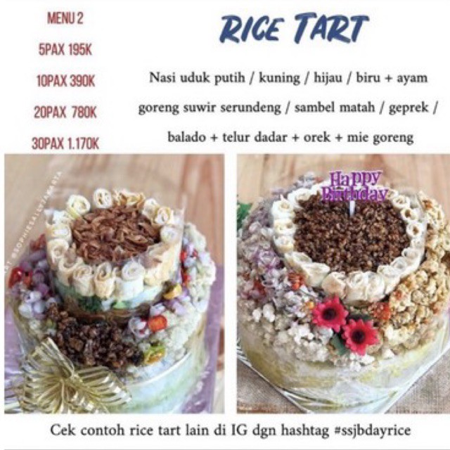 

Rice Tart / Birthday Rice / Nasi Ulang Tahun . BACA DESKRIPSI. TOPER BELUM TERMASUK