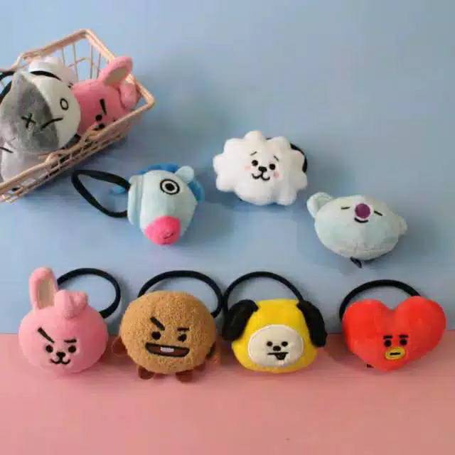 grosir  IKAT RAMBUT BT21 ATAU BTS ISI 6 PCS