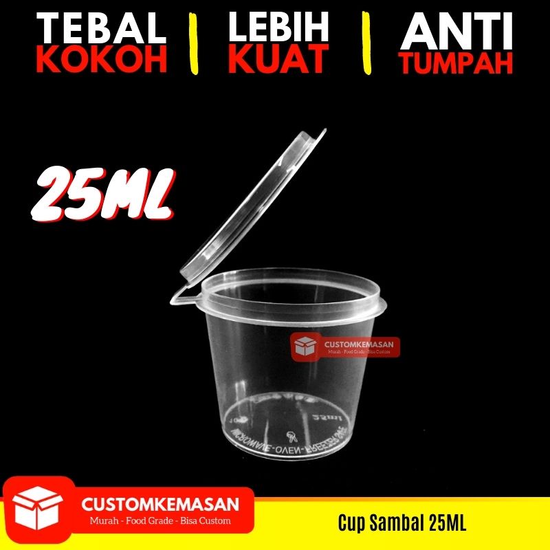Thinwall 25 ml / Cup Sambal 25 ml / Tempat Sambal Plastik / Cup Sambal / Mika Sambal 25 ml