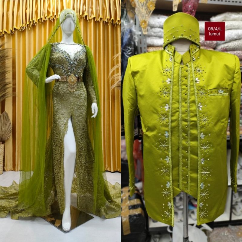 cauple Gaun pengantin slim ful payet/| kebaya akad modren/gaun penganten/baju akad