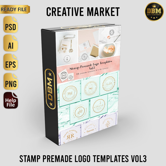 Stamp Premade Logo Templates Vol3 - Photoshop &amp; Illustrator