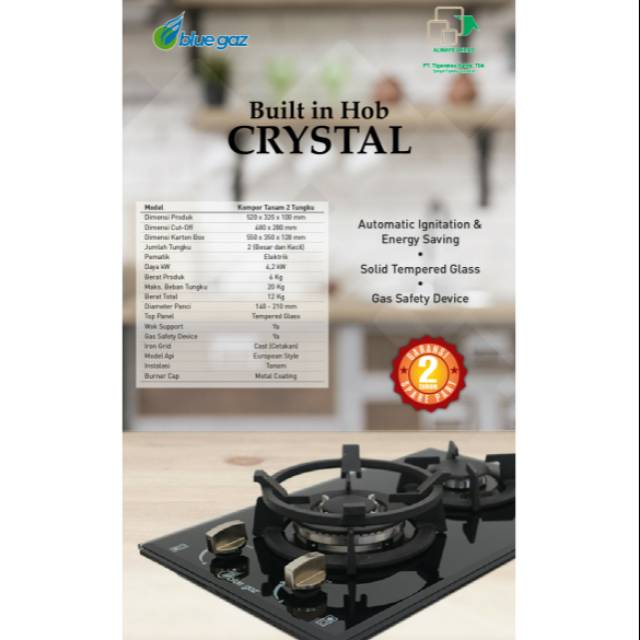 Kompor Tanam 2 Tungku