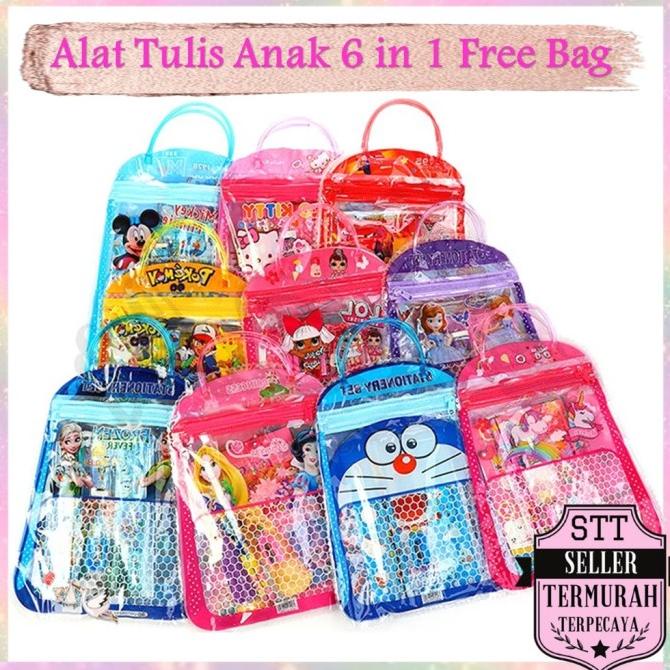 

PR842 STT Stationery Set 6 in 1 Free Bag Alat Tulis Ak Sekolah Buku Pu