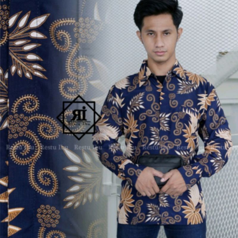 Hem Kemeja Panjang Motif Batik kemeja Lengan Panjang