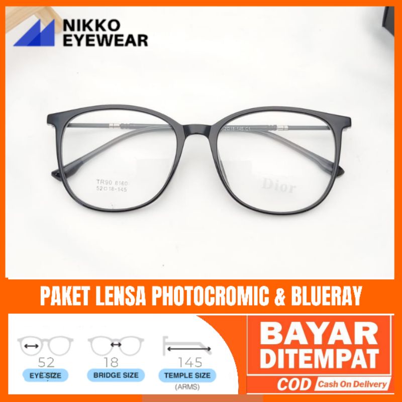 Frame Kacamata 8160, Gratis Lensa Minus, Kacamata Antiradiasi